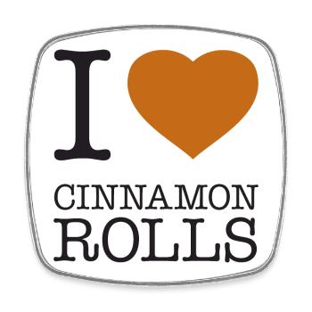 I LOVE CINNAMON ROLLS Zimtrollen Fika - Square fridge magnet - white - Front