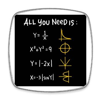All You Need Is: Mathe Symbole - Viereckiger Kühlschrankmagnet - Weiß - Vorne