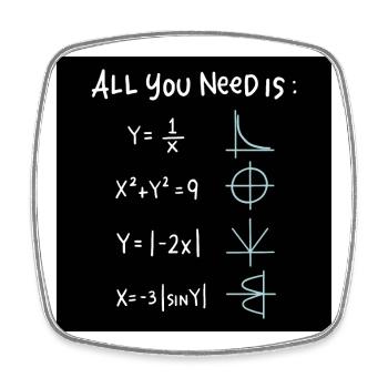 All You Need Is Math Symbols - Square fridge magnet - white - Front