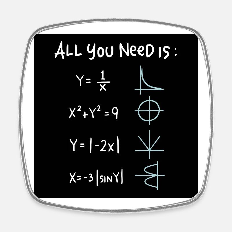 All You Need Is Math Symbols - Square fridge magnet - white