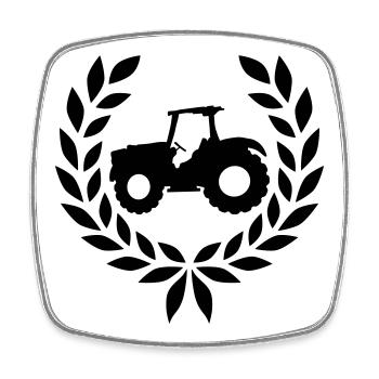 Lorbeerkranz Bauernhof Traktor - Viereckiger Kühlschrankmagnet - Weiß - Vorne