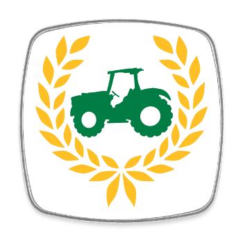 Traktor Lorbeerkranz Bauernhof - Viereckiger Kühlschrankmagnet - Weiß - Vorne