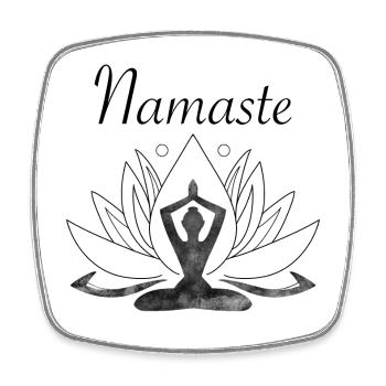 Yoga - Viereckiger Kühlschrankmagnet - Weiß - Vorne