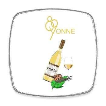 Yonne - Magnet carré - blanc - Devant
