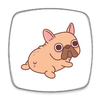 Cute French Bulldog Butt - Square fridge magnet - white - Front