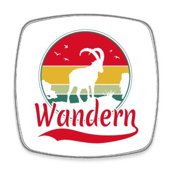 Wandern Steinbock Berge Alpen - Viereckiger Kühlschrankmagnet - Weiß - Vorne
