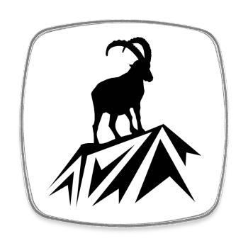 Capricorn on a mountain - Square fridge magnet - white - Front
