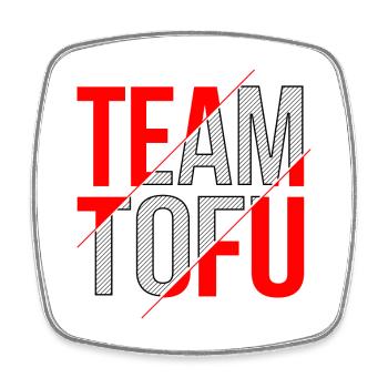 Design de tofu d'équipe - Magnet carré - blanc - Devant