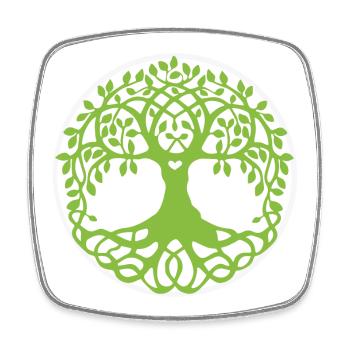 Mandala Baum des Lebens - Viereckiger Kühlschrankmagnet - Weiß - Vorne
