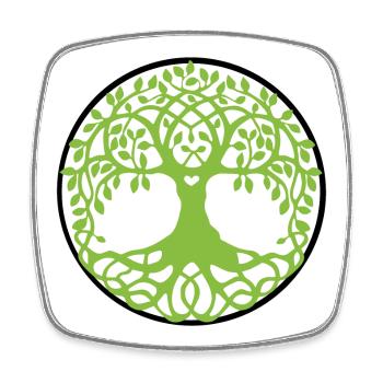 Mandala Baum des Lebens - Viereckiger Kühlschrankmagnet - Weiß - Vorne