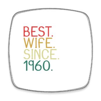 Beste Ehefrau Seit 1960 - Jahrestag Geschenk - Viereckiger Kühlschrankmagnet - Weiß - Vorne
