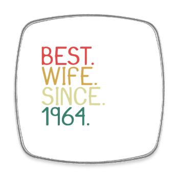 Beste Ehefrau Seit 1964 - Jahrestag Geschenk - Viereckiger Kühlschrankmagnet - Weiß - Vorne