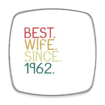 Beste Ehefrau Seit 1962 - Jahrestag Geschenk - Viereckiger Kühlschrankmagnet - Weiß - Vorne