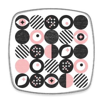 bold minimalism l dots l pink - Square fridge magnet - white - Front