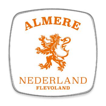 ALMERE Nederland Niederlande Netherlands - Viereckiger Kühlschrankmagnet - Weiß - Vorne