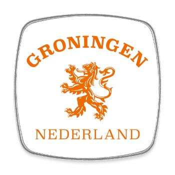 GRONINGEN Nederland Niederlande Netherlands - Viereckiger Kühlschrankmagnet - Weiß - Vorne