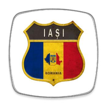 Iași Rumänien Wappen Design - Viereckiger Kühlschrankmagnet - Weiß - Vorne