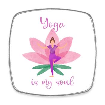 Yoga - Viereckiger Kühlschrankmagnet - Weiß - Vorne
