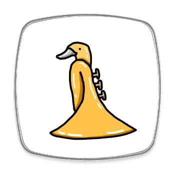 TRUMPET DUCK - Viereckiger Kühlschrankmagnet - Weiß - Vorne