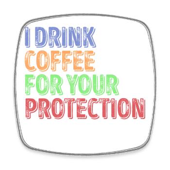 Koffein Kaffe Humorvoll Statement Kaffeeliebhaber - Viereckiger Kühlschrankmagnet - Weiß - Vorne
