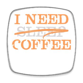 Coffee Lovers Statement Koffee Coffee Fatigue - Square fridge magnet - white - Front