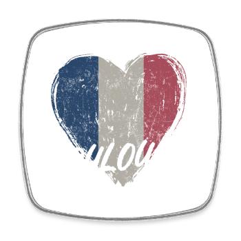 Badge retro, Toulouse France est ma ville natale - Magnet carré - blanc - Devant