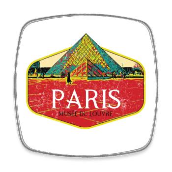 Badge retro, Paris France est ma ville natale - Magnet carré - blanc - Devant