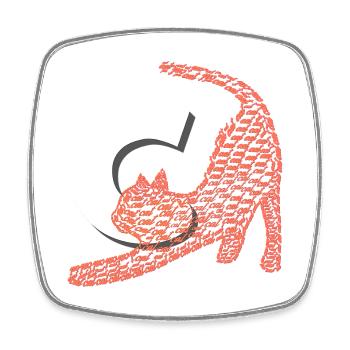 Schrift muster „Cat“, katzen Motiv - Viereckiger Kühlschrankmagnet - Weiß - Vorne