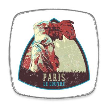 Badge retro, Paris France est ma ville natale - Magnet carré - blanc - Devant