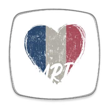 Badge retro, Paris France est ma ville natale - Magnet carré - blanc - Devant