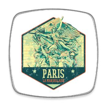 Badge retro, Paris France est ma ville natale - Magnet carré - blanc - Devant