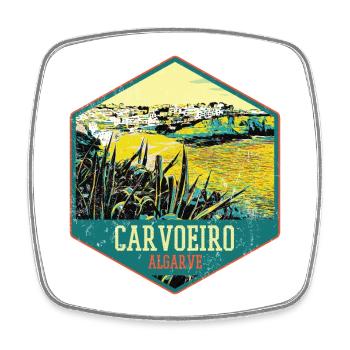 Algarve Portugal, Carvoeiro Strand, Sommersonne - Viereckiger Kühlschrankmagnet - Weiß - Vorne