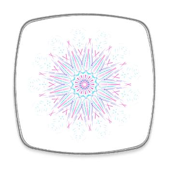 Mandala - Magnet carré - blanc - Devant