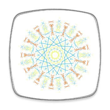 Mandala - Square fridge magnet - white - Front