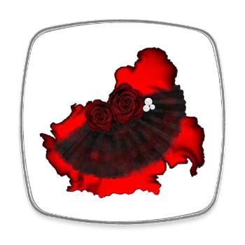 originelle Frauenmode, Fächer mit rosen - Viereckiger Kühlschrankmagnet - Weiß - Vorne