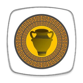 griechisches muster, antike vase griechisch - Viereckiger Kühlschrankmagnet - Weiß - Vorne