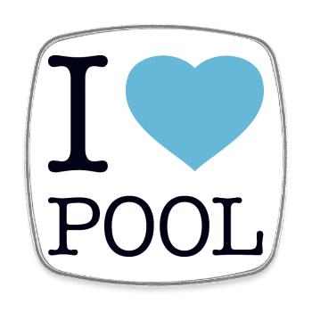 I LOVE POOL - Viereckiger Kühlschrankmagnet - Weiß - Vorne