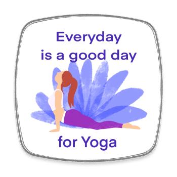 Yoga - Square fridge magnet - white - Front