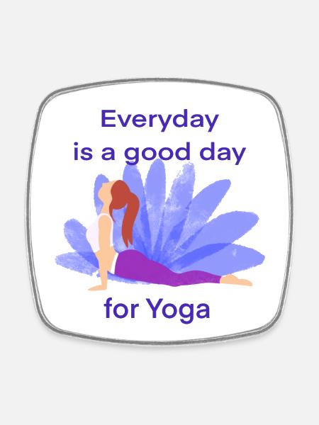 Yoga - Magnet carré - blanc