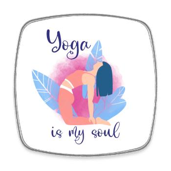 Yoga - Viereckiger Kühlschrankmagnet - Weiß - Vorne