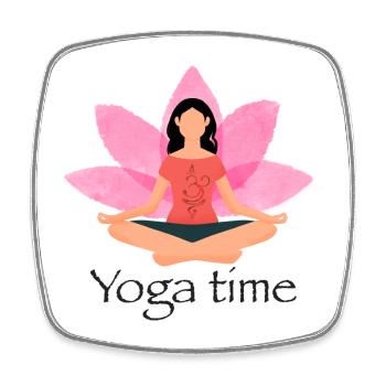 Yoga - Square fridge magnet - white - Front
