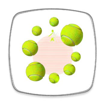 Tennisball - Viereckiger Kühlschrankmagnet - Weiß - Vorne