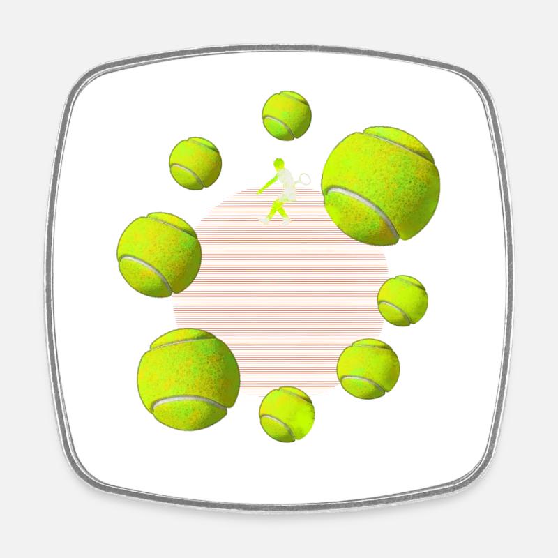 Balle de tennis - Magnet carré - blanc