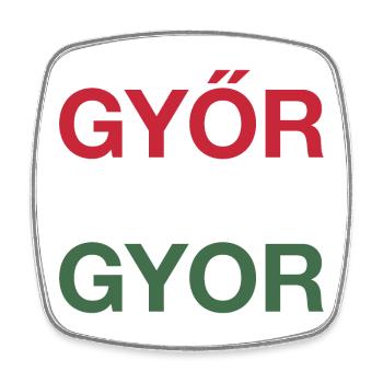 GYOR Ungarn Hungarian Flag Hungary - Viereckiger Kühlschrankmagnet - Weiß - Vorne