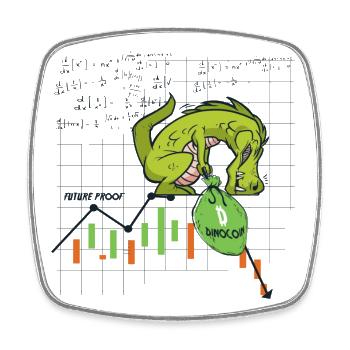 Dinocoin à l’épreuve du temps ? - Magnet carré - blanc - Devant