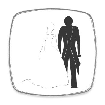 Hochzeits shirt, brautpaar, originelle hochzeit - Viereckiger Kühlschrankmagnet - Weiß - Vorne