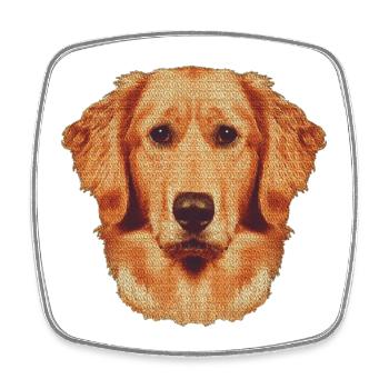Gesicht Goldenretriever, hunderassen, süßes Hunde - Viereckiger Kühlschrankmagnet - Weiß - Vorne