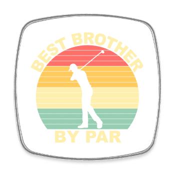 Best Brother By Par - Golfen - Viereckiger Kühlschrankmagnet - Weiß - Vorne