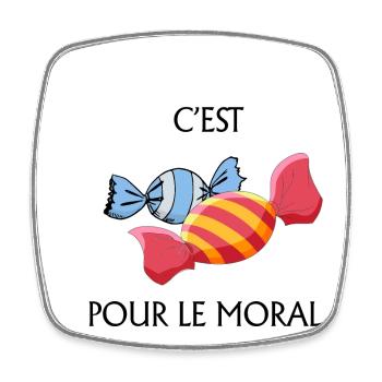 Süßigkeiten für die Moral - Viereckiger Kühlschrankmagnet - Weiß - Vorne