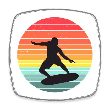 Surfen, Surfen, Surfen - Viereckiger Kühlschrankmagnet - Weiß - Vorne